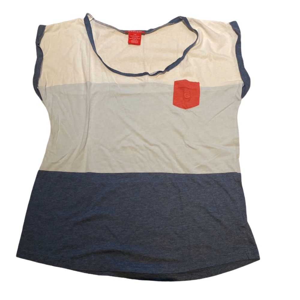 Short sleeve stripe t shirt with pocket